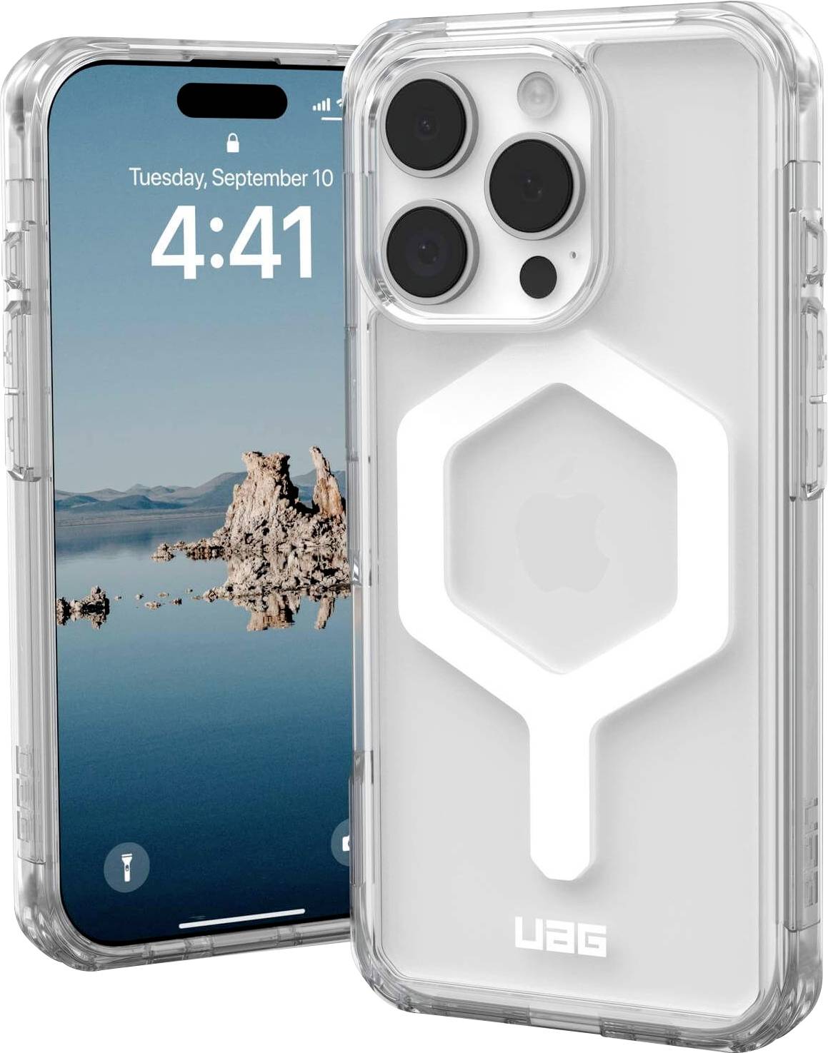 Urban Armor Gear Plyo MagSafe Case Backcover Apple iPhone 16 Pro Ice, Transparent, Weiß MagSafe kompatibel 114480114341