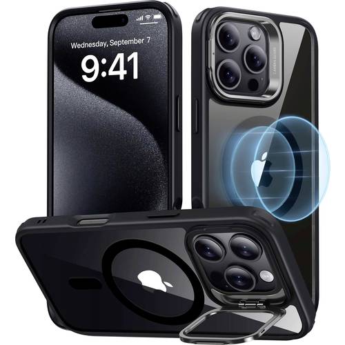 Thumbnail - ESR Classic Hybrid HaloLock Case + Stash Stand Backcover Apple iPhone 16 Pro Transparent, Schwarz MagSafe kompatibel 1A7...