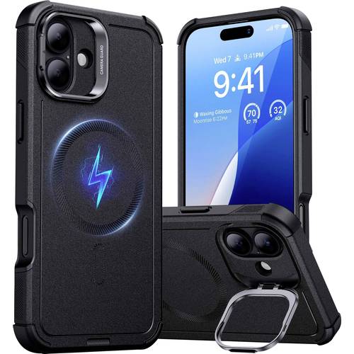 ESR Cyber Tough HaloLock Case + Stash Stand Backcover Apple iPhone 16 Plus Schwarz MagSafe kompatibel 1A7640102