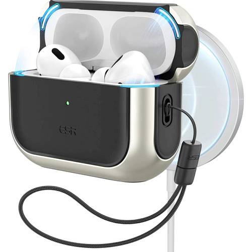 Thumbnail - ESR Orbit Hybrid HaloLock Case Apple AirPods Pro (2. Generation 2023, 2. Generation 2022, 1. Generation 2019) Titan MagS...