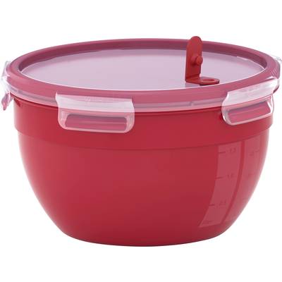Emsa Clip & Micro Mikrowellendose 2.6 l Kunststoff mit Deckel, spülmaschinenfest, BPA-frei Rot N1060600