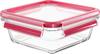 Emsa Clip & Close Frischhaltedose 0.8 l Glas mit Deckel, wasserdicht, BPA-frei Transparent, Rot 600747