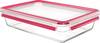 Emsa Clip & Close Frischhaltedose 3 l Glas mit Deckel, wasserdicht, BPA-frei Transparent, Rot 600745