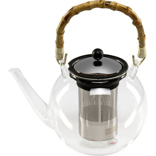 bodum ASSAM BAMBOO 1 Liter Teebereiter Transparent, Schwarz, Bambus