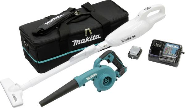 Makita CLX 245 SAX1 Akku Kombo Kit 12 V max. CL 108 FDW 0,6 l Weiß + UB 100 D 75 m/s + 1x Akku 2,0 Ah + Ladegerät