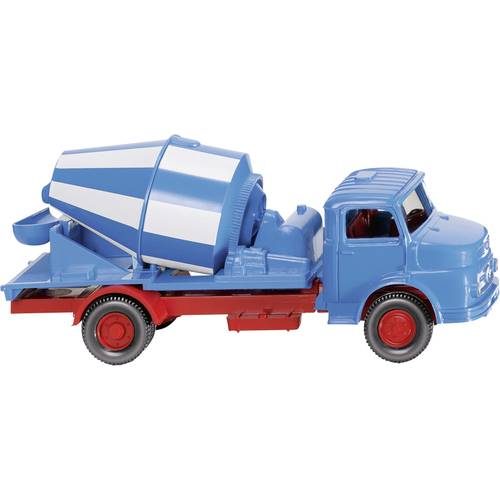 Wiking 053202 H0 Baufahrzeug Modell Mercedes Benz Kurzhauber Betonmischer - blau/weiß