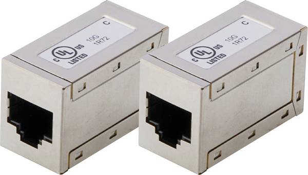 Digitus AT-AG-8-8-C6S-2 RJ45 Kupplungsgehäuse Polzahl Sensoren 8 Silber 2 St.