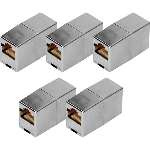 Digitus DN-93901-5 RJ45 Kupplungsgehäuse Polzahl Sensoren 8 Silber 5 St.