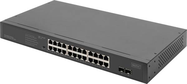 Digitus DN-95348-2 DN-95348-2 19 Zoll Netzwerk-Switch 24 + 2 Port 10 / 100 / 1000 MBit/s PoE-Funktion