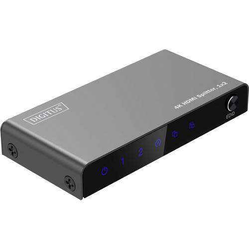 Digitus DS-55336 1+2 Port HDMI-Splitter LED-Anzeige, mit Status-LEDs, Metallgehäuse, einzeln schaltbar, Ultra HD-fähig 3...