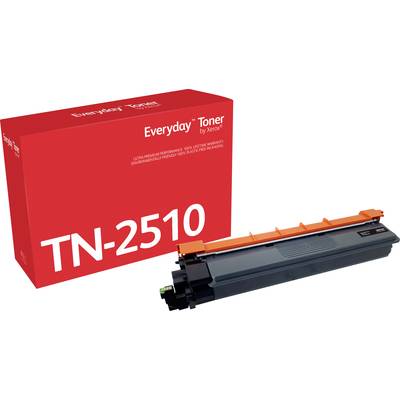 Eine rote Verpackung mit der Aufschrift 'Everyday Toner by Xerox TN-2510' zeigt eine graue Tonerkartusche.