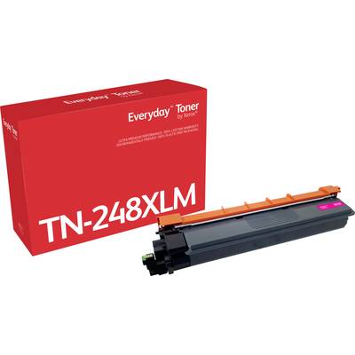 Eine rote Verpackung mit der Aufschrift 'Everyday Toner by Xerox' und einer Tonerkartusche daneben, Modell 'TN-248XLM'.
