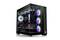 Ein Gaming-PC mit beleuchtetem Gehäuse zeigt mehrere bunte Lüfter und eine Grafikkarte. Ideal für leistungsstarkes Gaming.