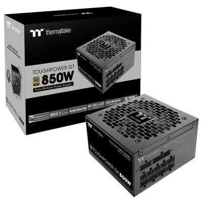 Thermaltake Toughpower GT 850W Netzteil, vollmodular, 80 PLUS Gold Zertifizierung, 5 Jahre Garantie.