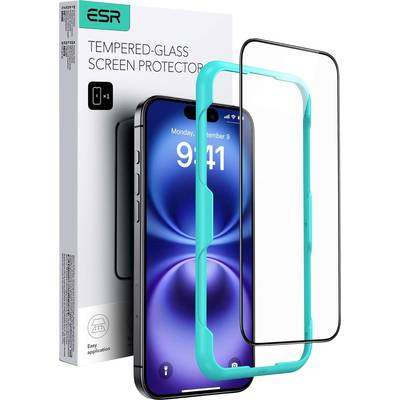 Ein Handy mit einer blauen Schutzfolie, daneben eine Verpackung mit der Aufschrift 'TEMPERED-GLASS SCREEN PROTECTOR'.