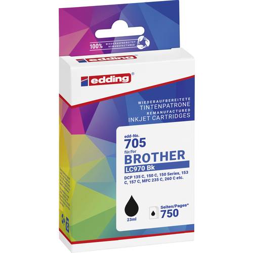Thumbnail - Edding Druckerpatrone ersetzt Brother LC-970BK Kompatibel Schwarz EDD-705 18-705