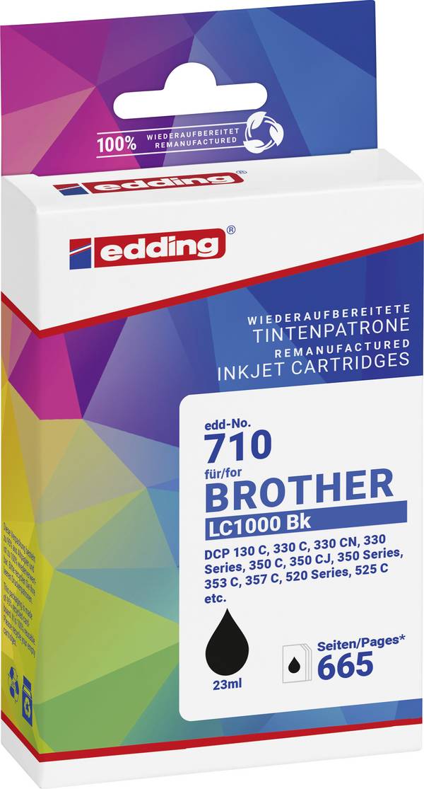 Edding Druckerpatrone ersetzt Brother LC-1000BK Kompatibel  Schwarz EDD-710 18-710