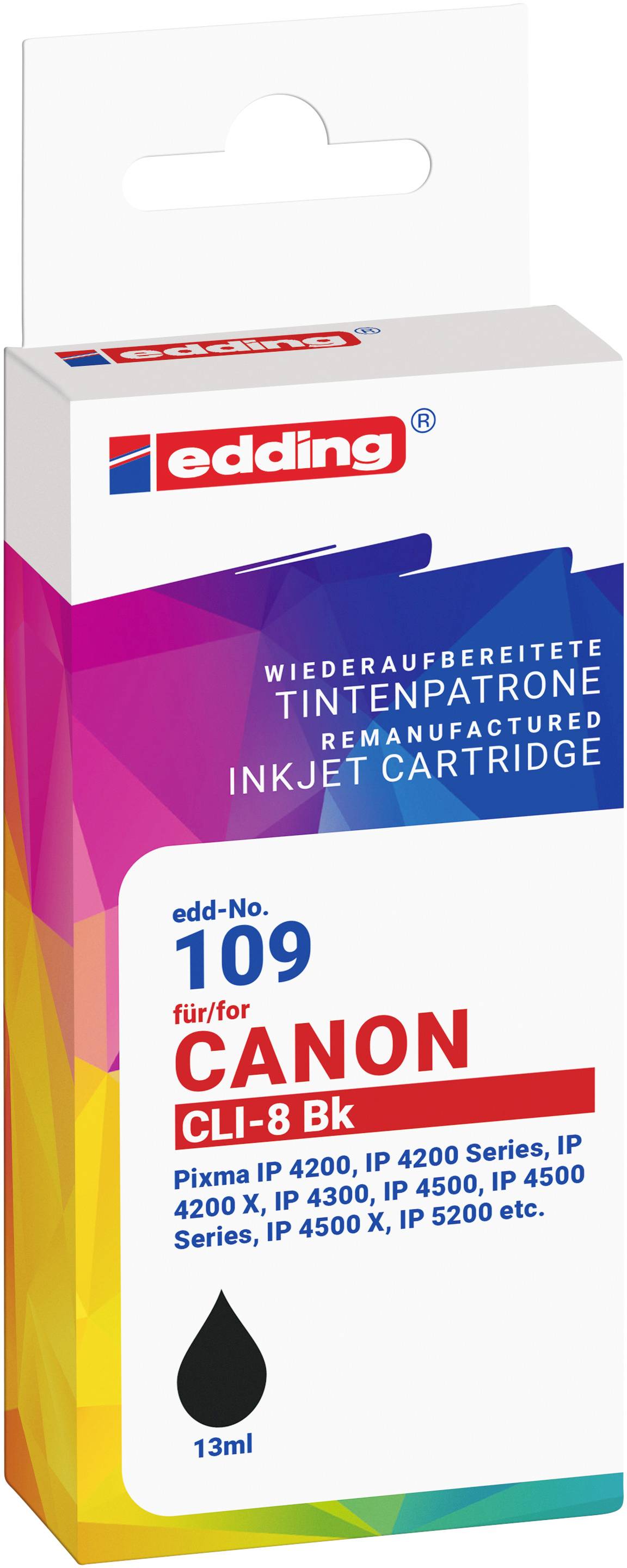 Edding Druckerpatrone ersetzt Canon CLI-8BK Kompatibel Photo Schwarz EDD-109 18-109-01-0