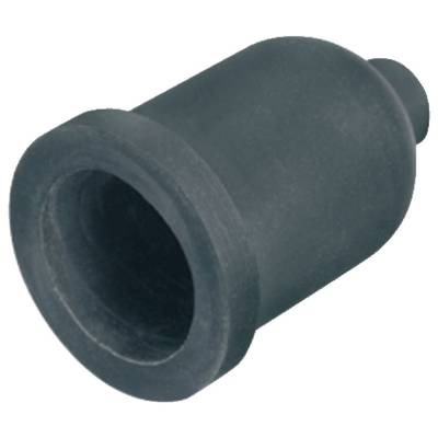 Schwarzer Gummiadapter, kegelförmig, mit breiter Öffnung oben und schmalem Ende unten. Verwendet für mechanische Anwendungen oder Dichtungen.
