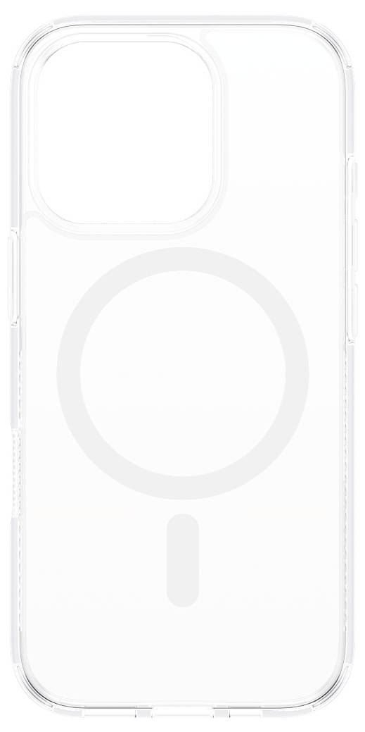 Transparente Handyhülle mit kreisförmigem Magnetdesign, passend für neueste Smartphone-Modelle. Ideal für kabelloses Laden.