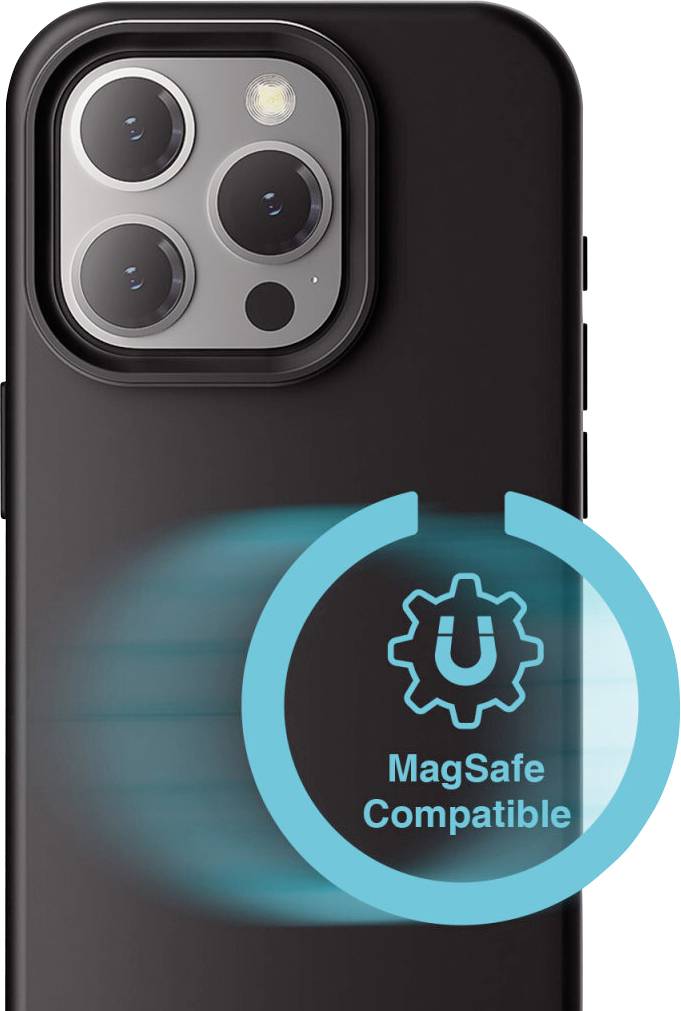 4Smarts Silicone Case Cupertino Backcover Apple iPhone 16 Pro Schwarz Induktives Laden 541187