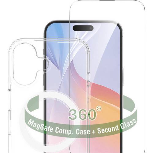4Smarts 360° Premium Protection Set Backcover Apple iPhone 16 Plus Transparent Induktives Laden 541196