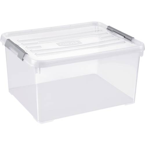 Curver 243813 Aufbewahrungsbox HANDY stapelbar (L x B x H) 490 x 390 x 250 mm Transparent, Silber 1 St.