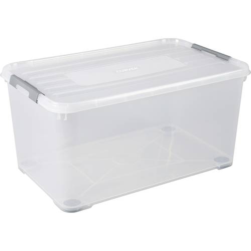 Curver 243857 Aufbewahrungsbox HANDY stapelbar (L x B x H) 800 x 500 x 390 mm Transparent, Silber 1 St.