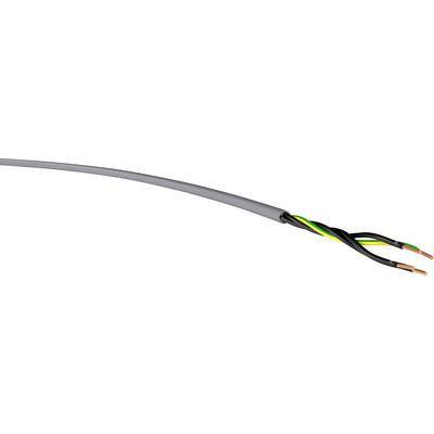 Ein elektrisches Kabel mit drei Aderleitungen: gelb-grün, schwarz und braun. Geeignet für Verkabelungsarbeiten im Haushalt.