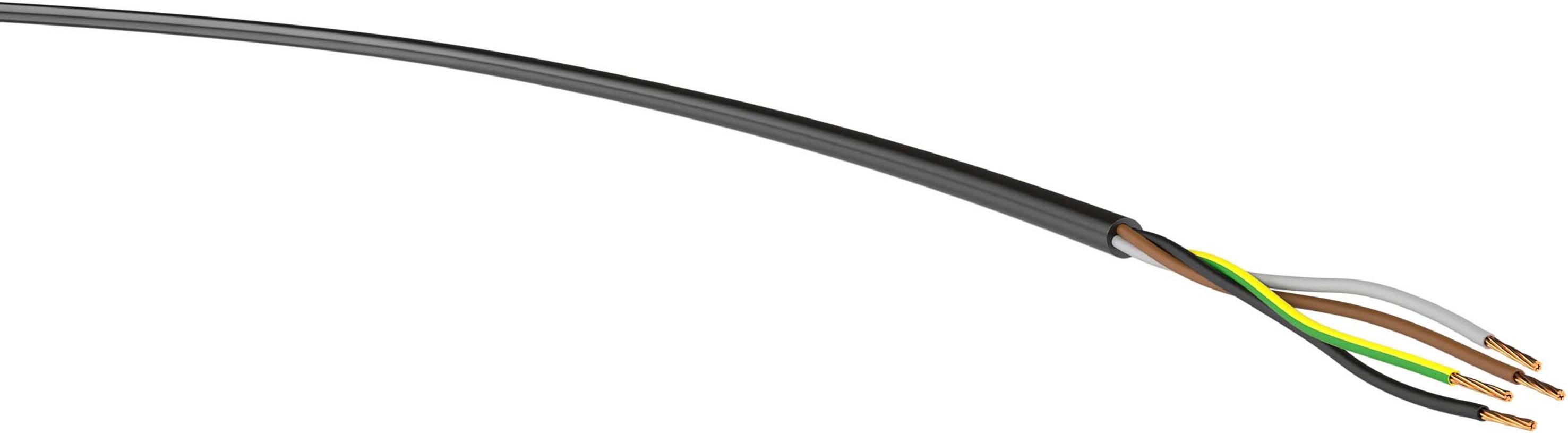 VER H05VV-F 4G0,75sw Eca Ri.50 Energieleitung H05VV-F 4 G 0.75 mm² Schwarz 50 m