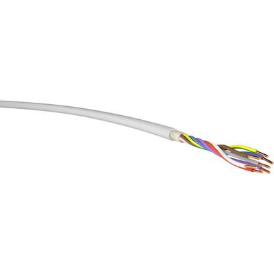 Mehradriges Kabel mit acht farbigen, ummantelten Kupferdrähten, geeignet für Netzwerke und Datenübertragung.