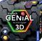 Spielverpackung von 'Einfach Genial 3D' von Kosmos, zeigt den Spieletitel auf schwarzem Hintergrund mit bunten Symbolen.