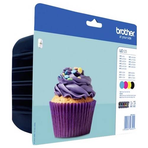 Brother Druckerpatrone LC123 Original Kombi-Pack Schwarz, Cyan, Magenta, Gelb LC123VALBP