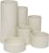 Sechs unterschiedlich große, zylindrische Kunststoffbehälter in Beige, nebeneinander angeordnet. Geeignet für Büro- oder Haushaltsnutzung.