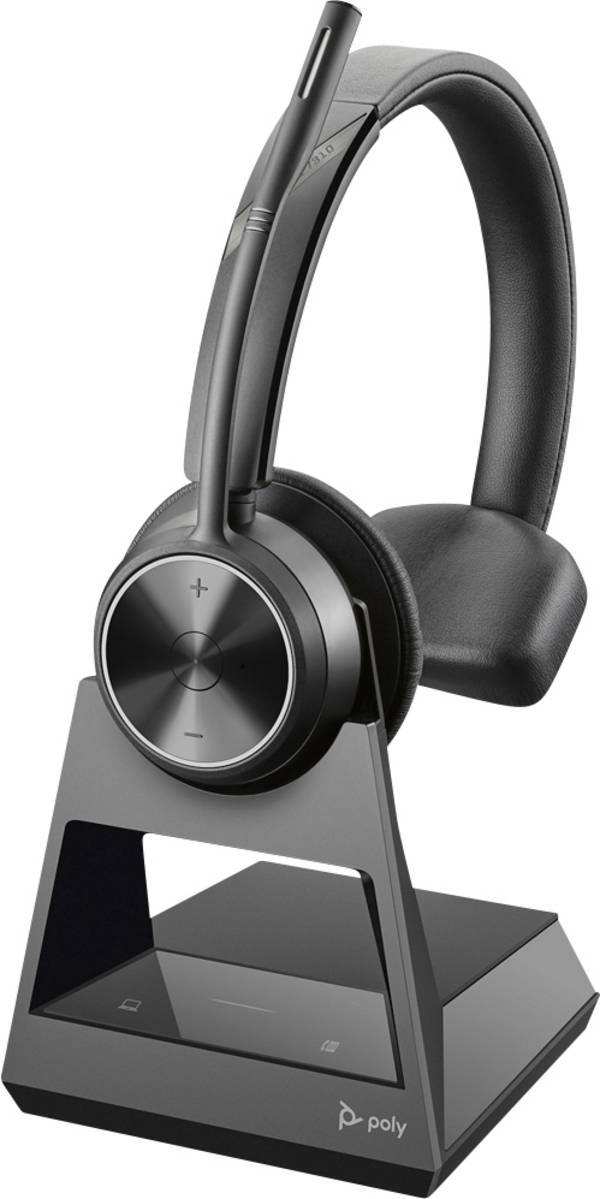 HP Poly DECT Headset Savi 7310 Office mono  On Ear Headset Bluetooth® Mono Schwarz Noise Cancelling Microsoft Teams-Taste Computer