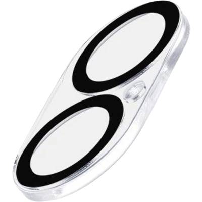 Eine ovale, transparente Kunststoffhülle mit zwei schwarzen ovale Öffnungen, häufig zur Aufbewahrung von Kontaktlinsen verwendet.
