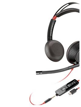 HP Poly Headset Blackwire C5220 Stereo USB-  On Ear Headset  Stereo Schwarz Noise Cancelling  Computer