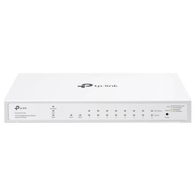 'TP-Link 9-Port Gigabit Smart Switch', Vorderansicht mit Ports und Statusleuchten sichtbar.