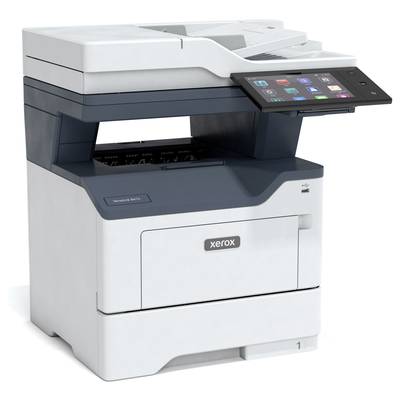 Ein moderner Multifunktionsdrucker mit Farbdisplay und mehreren Papierfächern. Geeignet für Büroanwendungen.