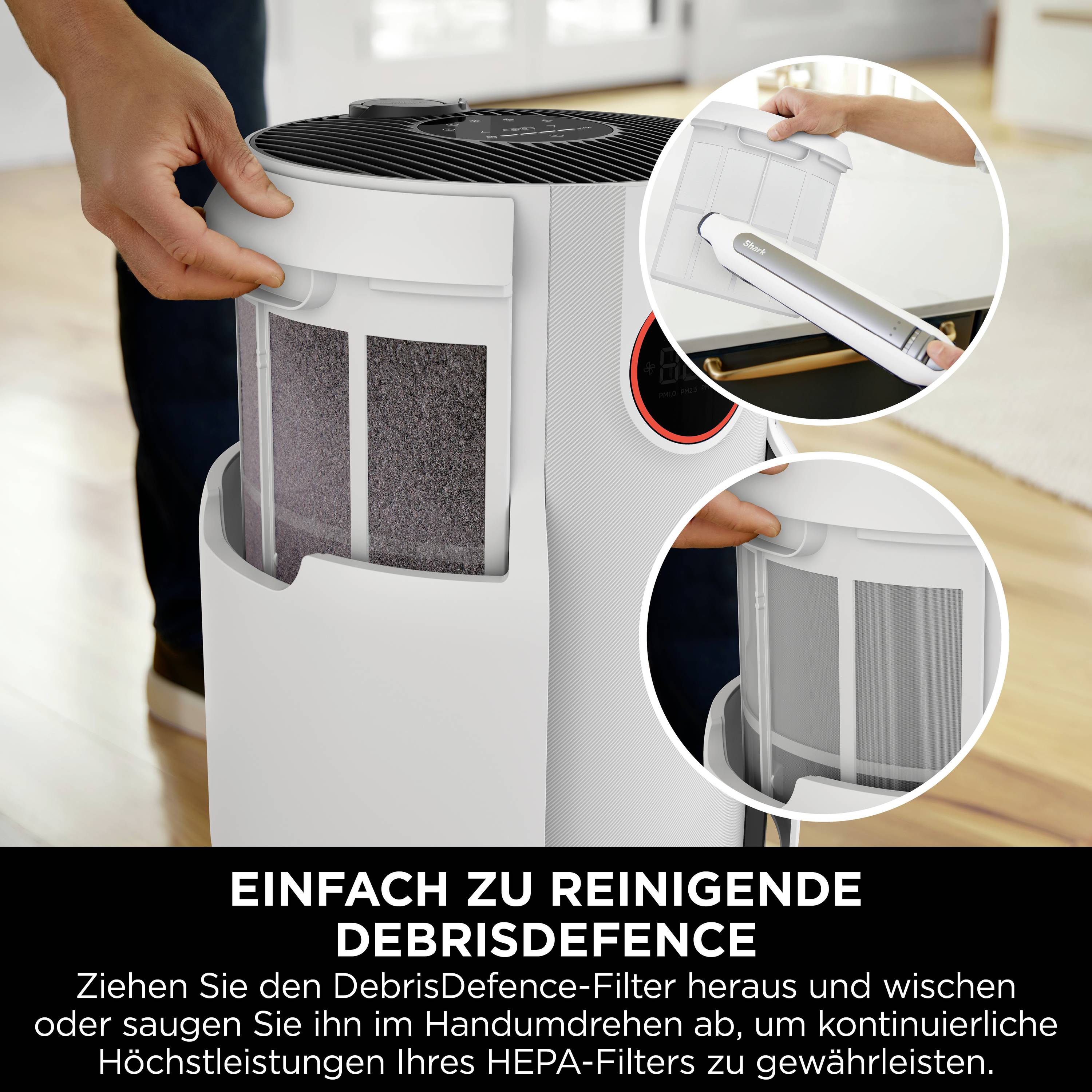 Shark HP150EU NeverChange Luftreiniger 60 m² Weiß-10