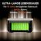 'ULTRA-LANGE LEBENSDAUER, für 10 Jahre im täglichen Gebrauch, 4000+ Zyklen, Sicherer LiFePO4 Akku.' Ein offener Akku wird gezeigt.