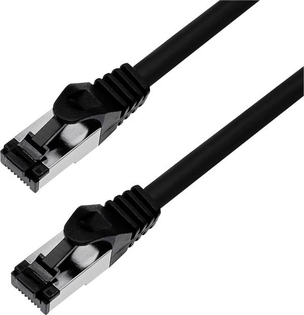 BKL Electronic 144003 RJ45 Patchkabel CAT 8.1 S/FTP 2 m Schwarz Halogenfrei 1 St.