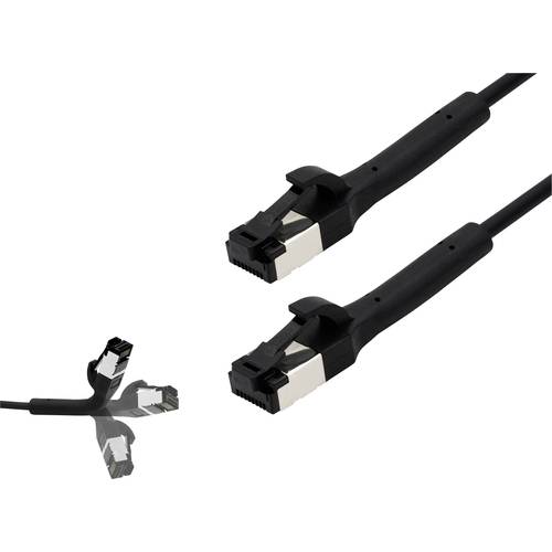 BKL Electronic 144010 RJ45 Netzwerkkabel, Patchkabel CAT 8.1 U/FTP 0.5 m Schwarz 1 St.
