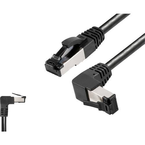 BKL Electronic 144026 RJ45 Netzwerkkabel, Patchkabel CAT 8.1 S/FTP 3 m Schwarz Halogenfrei 1 St.
