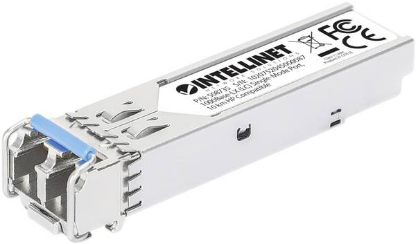 Intellinet 508735 Mini-GBIC Transceiver für LWL-Kabel (LC) Singlemode-Port 10 km HPE-kompatibel Transceiver-Modul 1000 MBit/s 10 km Modultyp LX