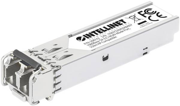 Intellinet 508742 Mini-GBIC Transceiver für LWL-Kabel (LC) Multimode-Port 550 m HPE-kompatibel Transceiver-Modul 1000 MBit/s 550 m Modultyp SX