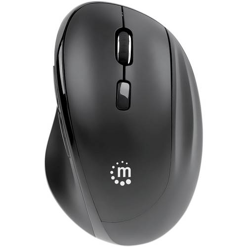 Manhattan 190237 Ergonomische Maus Kabellos Optisch Schwarz 3 Tasten 800 dpi, 1200 dpi, 1600 dpi Ergonomisch, Integriert...