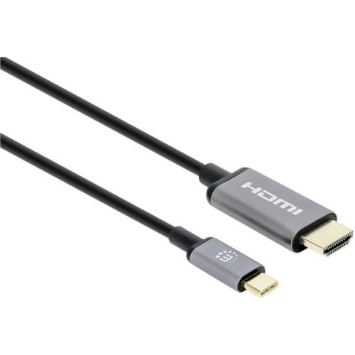 Manhattan USB-Kabel HDMI 2.0 HDMI-A Stecker, USB-C® Stecker 2.00 m Schwarz 153607