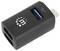 USB-C-Adapter mit USB-A 3.2 und USB-C-Anschlüssen in Schwarz.