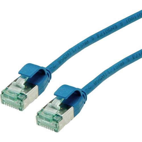 Thumbnail - ROLINE RM U/FTP DataCenter Patchkabel Kat.6A (Class EA), slim, blau, 0,15 m